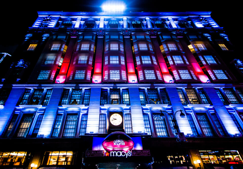 Macy's NFL Shop, 2014 Super Bowl XLVIII Boulevard on Broad…