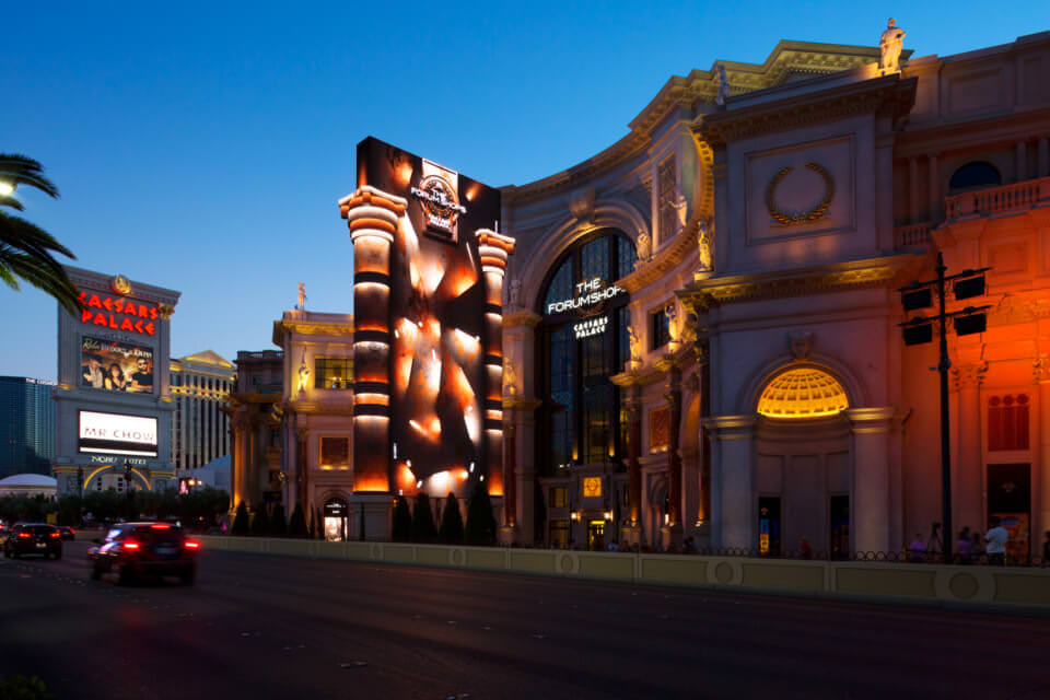 New 85 FOOT Digital Marquee – The Forum Shops at Caesars Palace